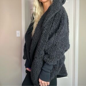 Cozy Hooded Black Jacket